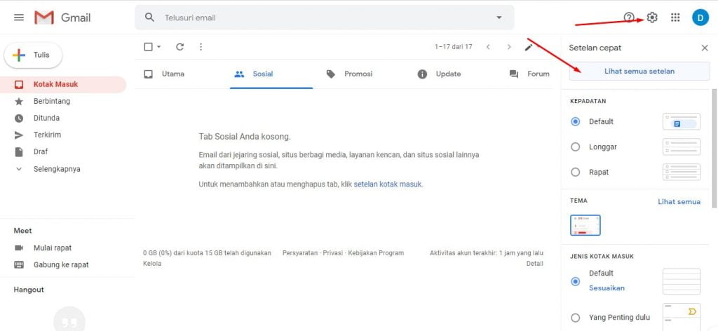 1 cara membuka email lain di gmail