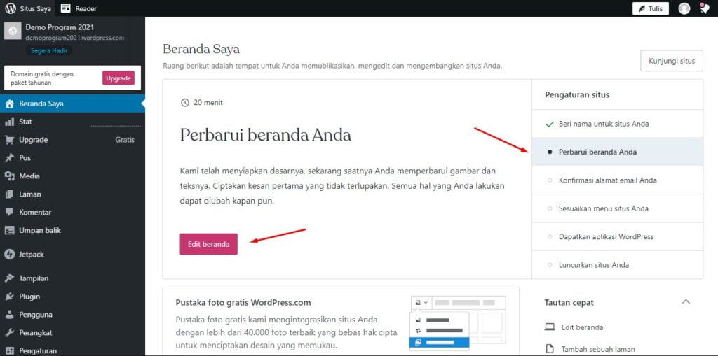 cara membuat membuat website secara gratis menggunakan wordpress 