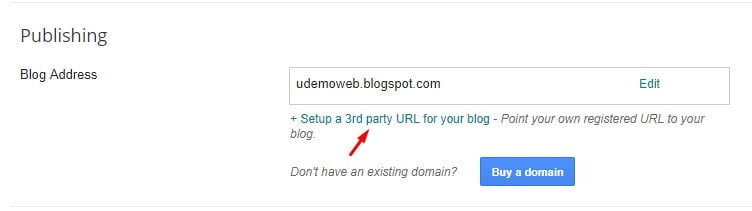 setting domain blogspot